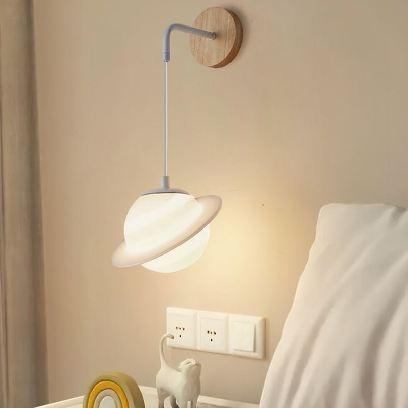 Nordic Wall Light Fixture Wooden Wall Light Sconce with Acrylic Shade for Bedroom