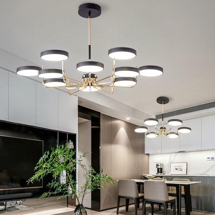 Modern Sputnik Chandelier Light Fixtures Acrylic LED Hanging Lamp for Living Room