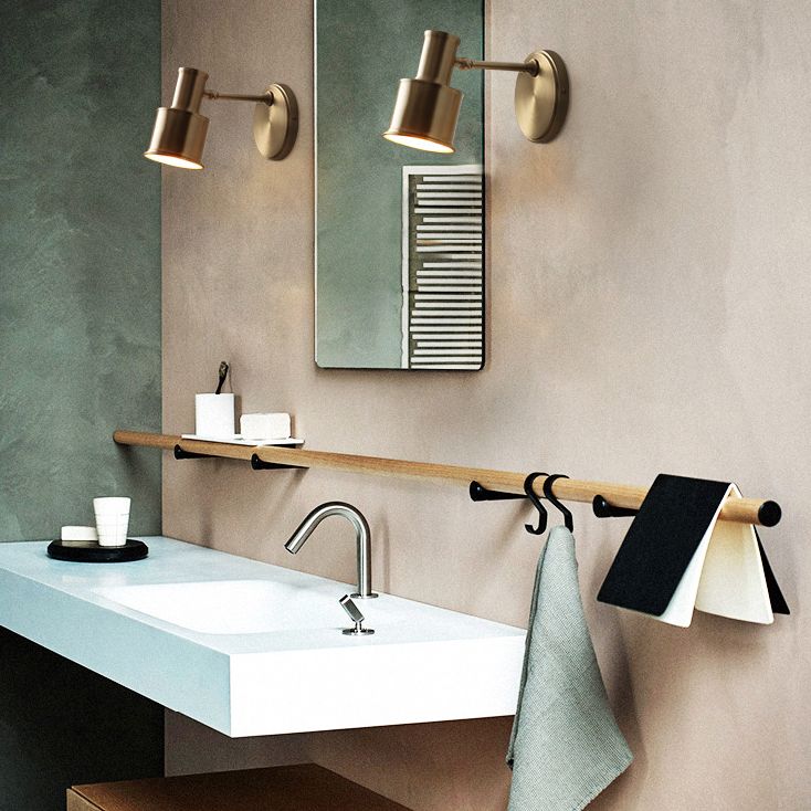 1-Light Simplicity Brass Wall Sconce Angle Adjustable Design Postmodern Style Wall Mount Light for Bedroom