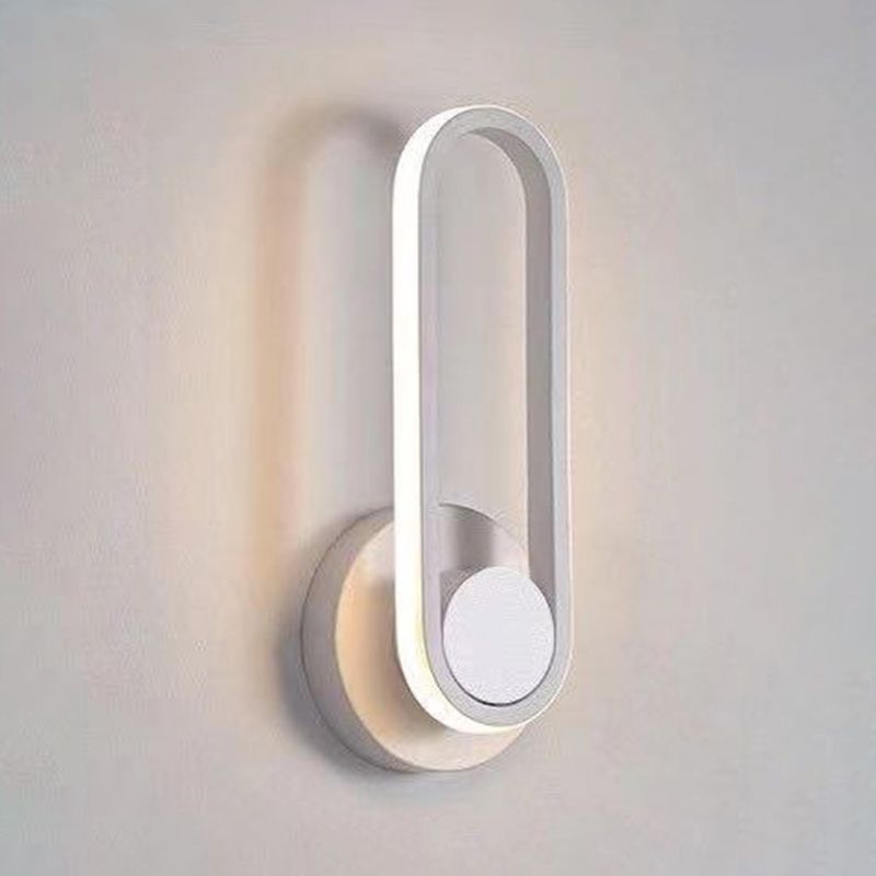 Oval Shape Metal Wall Light Modern Style Single Light Wall Sconce Light