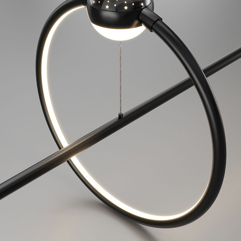 Modern Aluminum Chandelier Lamp Linear LED Island Pendant for Dining Room