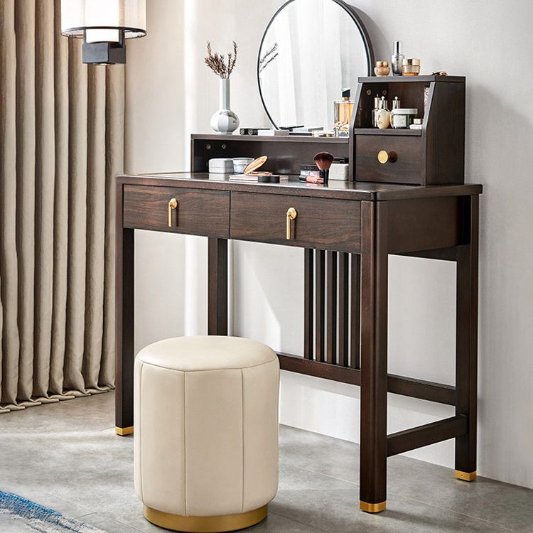 Traditional Rubberwood Bedroom Storage Box 3 Drawers Vanity Table