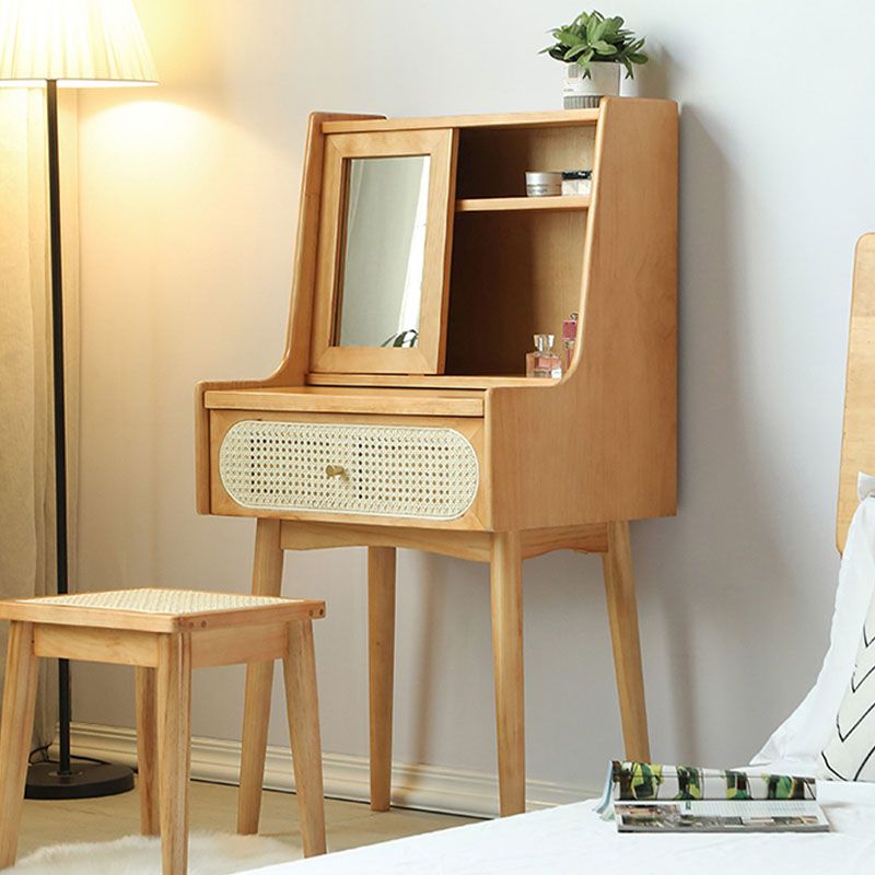 Scandinavian Bedroom 1 Drawers Solid Wood Removable Make-up Vanity