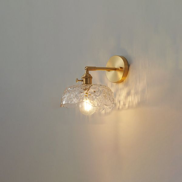 Modern Creative 1-Light Wall Light Geometric Glass Wall Lamp in Gold