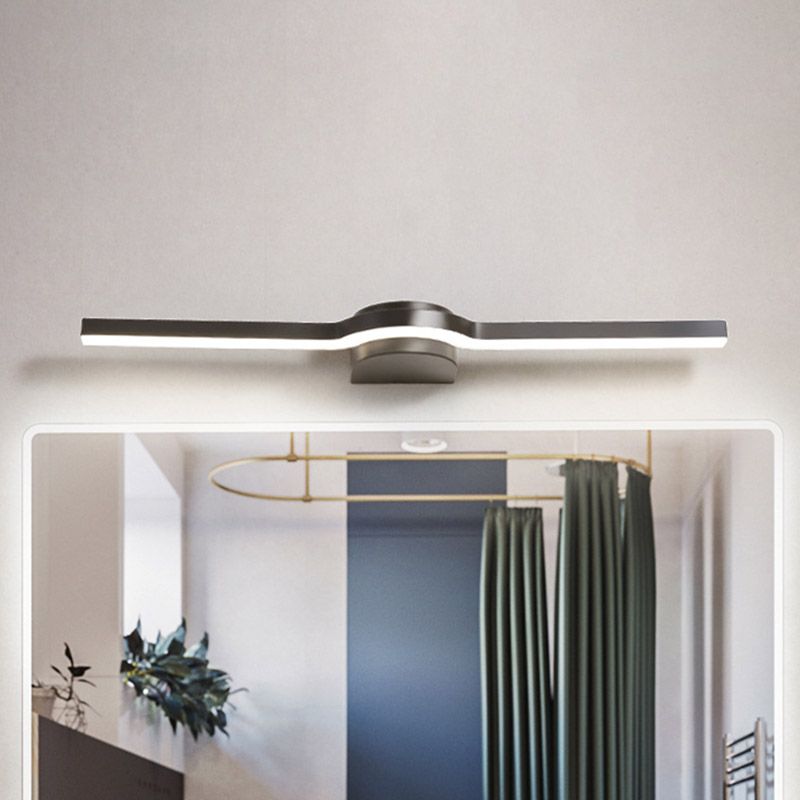 16 "/23,5" l Acryl Schlanke Linie Eitelkeitslicht zeitgenössische LED -Wandlampenleuchte in schwarz, weiß/warmes Licht