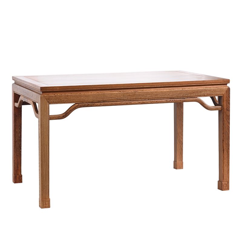 Juego de comedor de madera maciza de estilo tradicional con mesa fija de nogal y 4 patas base para uso en el hogar