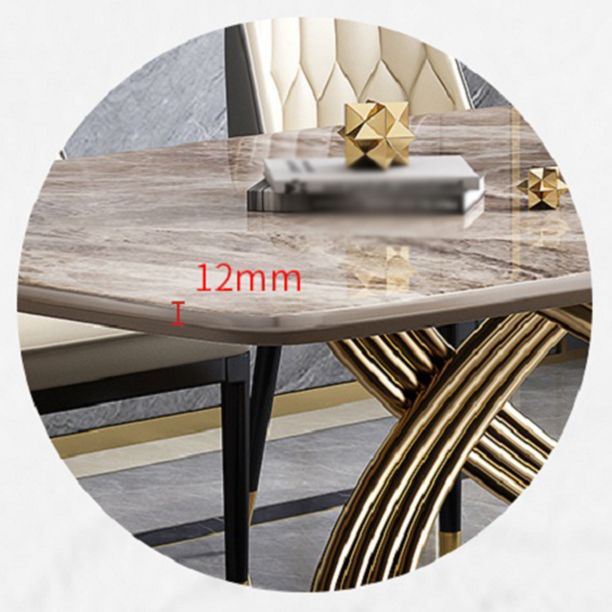 Nordic Glam Sintered Stone Dining Table Set 1/2/5/7 Pieces Dining Set for Home