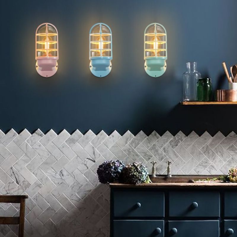 1-Light Geometric Wall Light Sconce Modern Style Metal Wall Mounted Lights