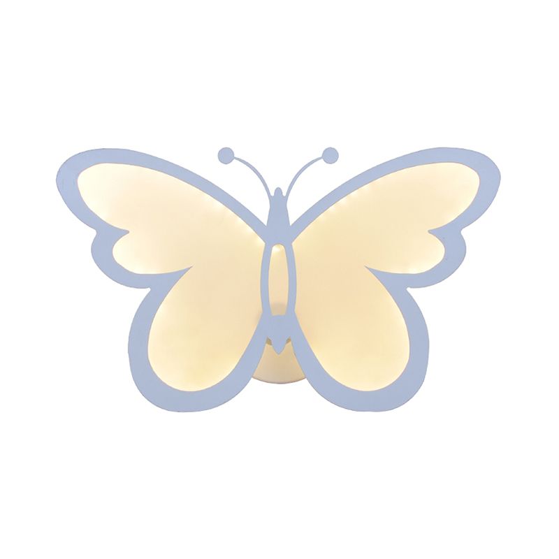 Luces modernas de 1/3 luces LED Lámpara de pared de pared de mariposa acrílica blanca en blanco/luz natural