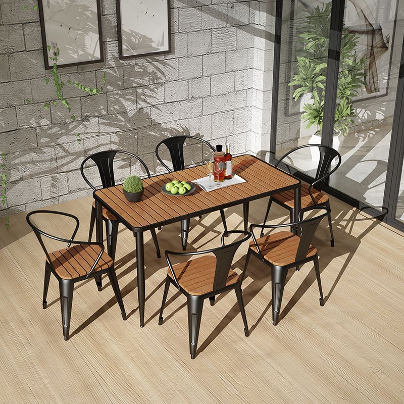 Rectangle Dining Table Set 1/2/7 Pcs Modern Dining Chairs with Metal Frame