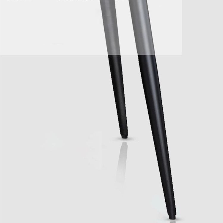 Modern Sintered Stone Gray Dining Set with Rectangle Table and Black Legs Dining Set