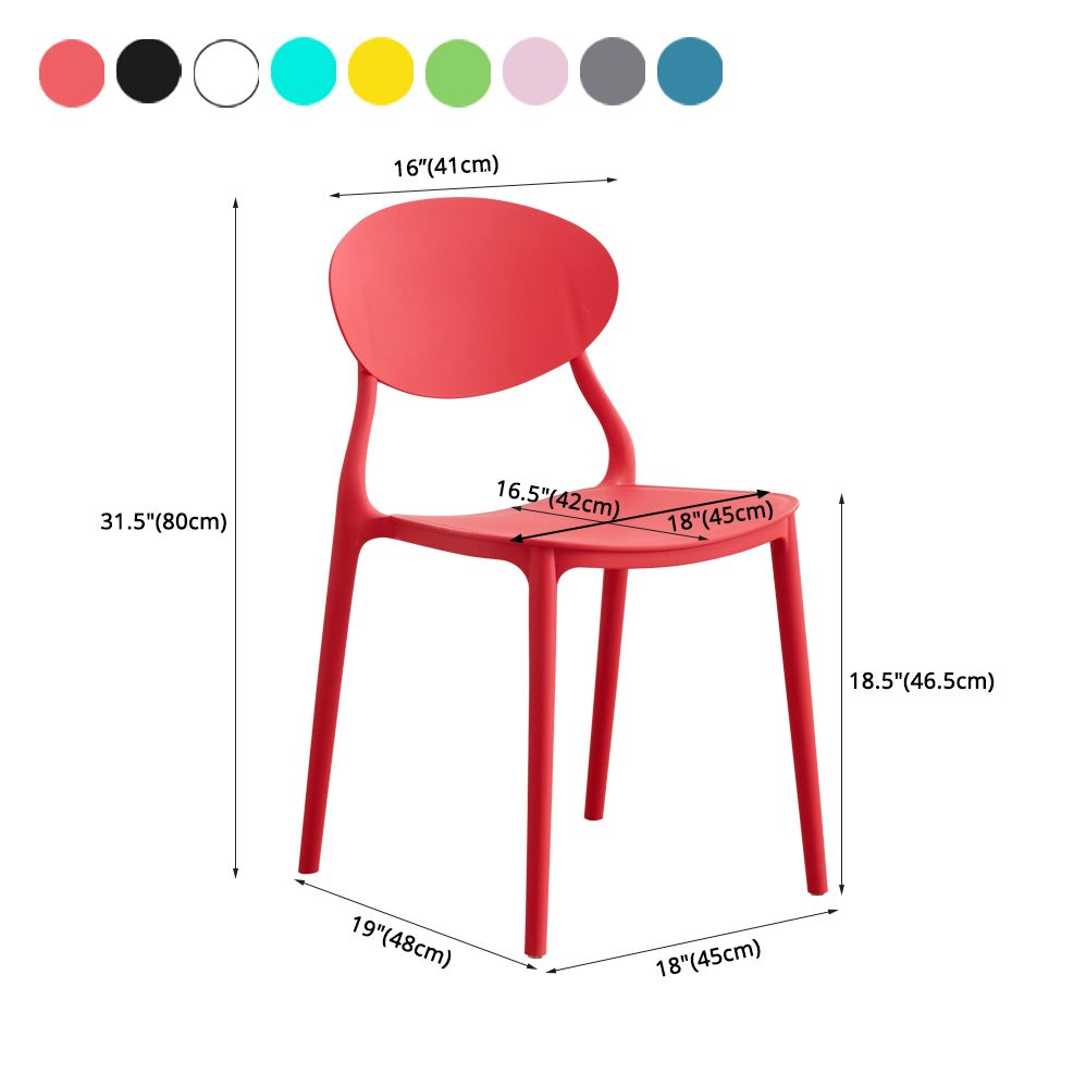 La salle à manger en plastique moderne préside la chaise latérale de salle à manger arrière ouverte sans bras pour le restaurant