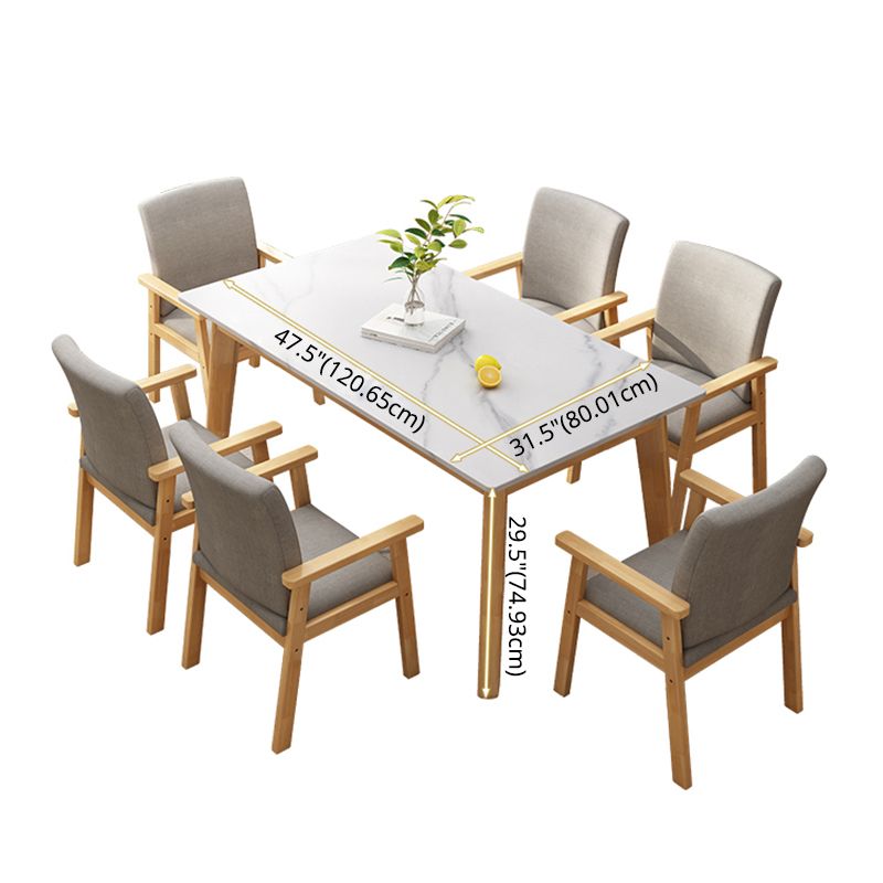 Ensemble de restauration de cuisine en pierre fritrée minimaliste Ensemble de restauration standard blanc avec table de 4 jambes