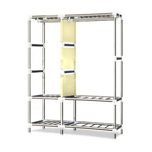 Contemporary Style Home Wardrobe Steel Wardrobe Closet with Shelves