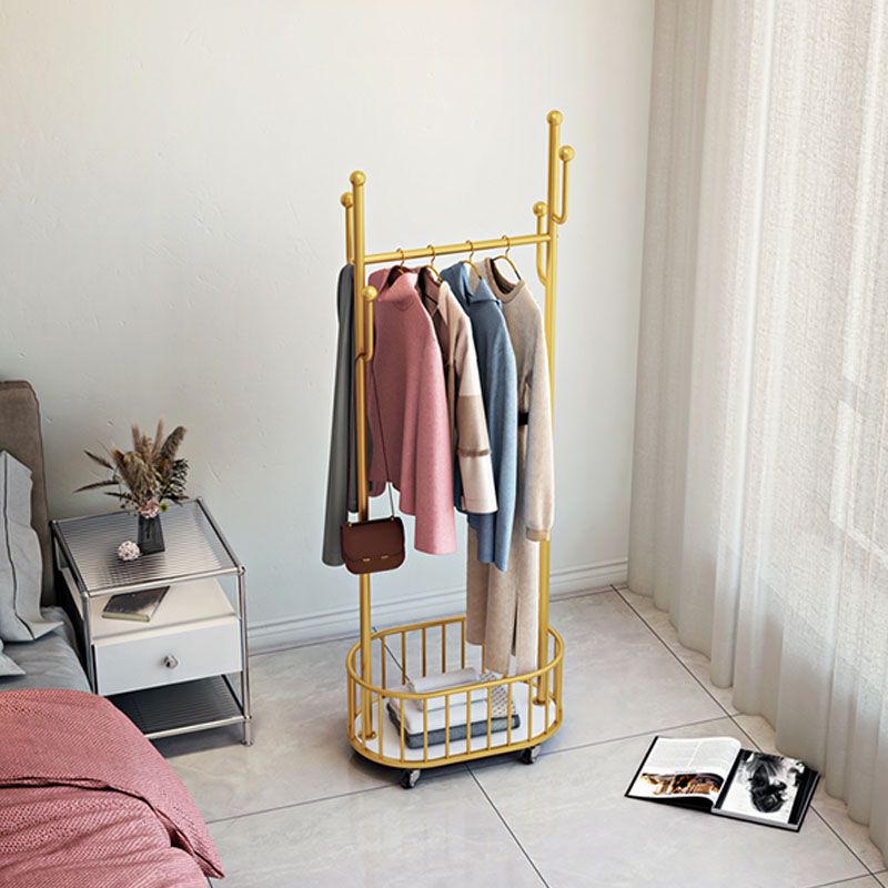 Glam Coat Rack Metal Hooks Shelving Included Free Standing Hall Stand