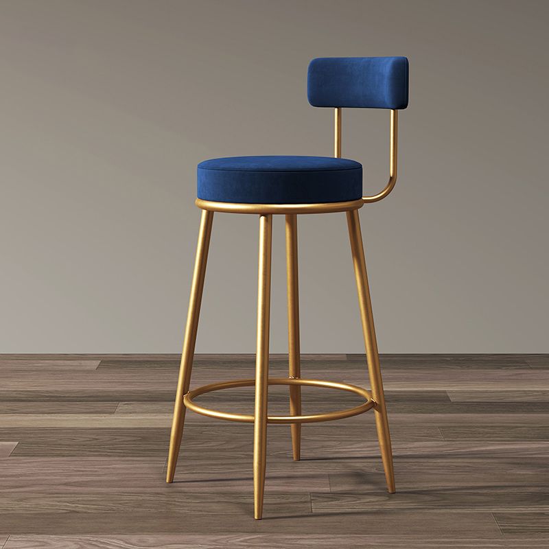 Scandinavian Style Bar Stool Metal Legs Round Seat Counter Stool for Kitchen Bar