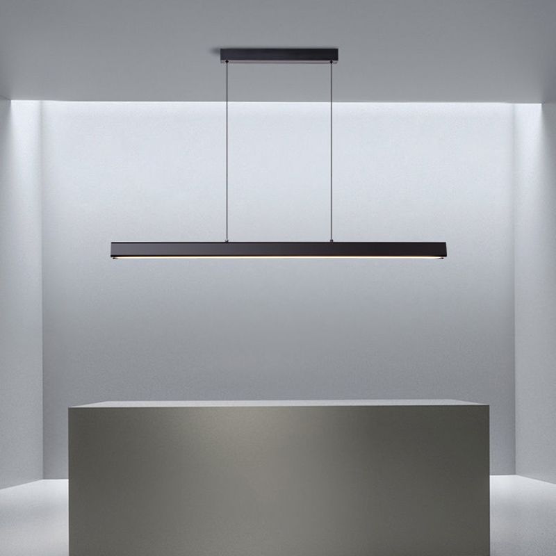 Modern Straight Island Light Aluminum LED Island Pendant for Dining Room