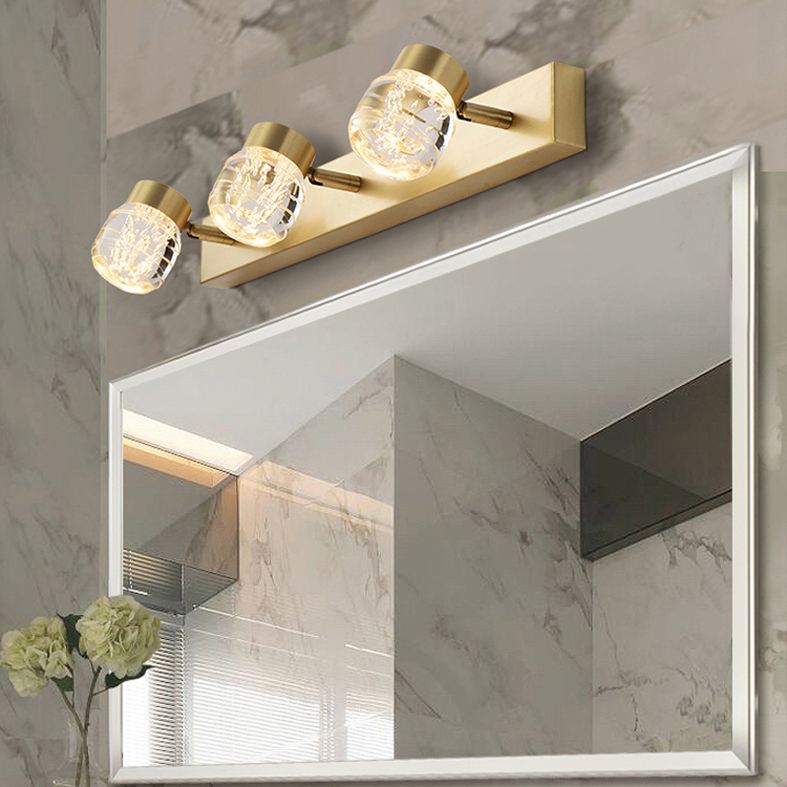 Mid-Century Luxury Style Circle Led Bathroom Vanity Light Fixtures Acrylic Vanity Wall Light Fixtures
