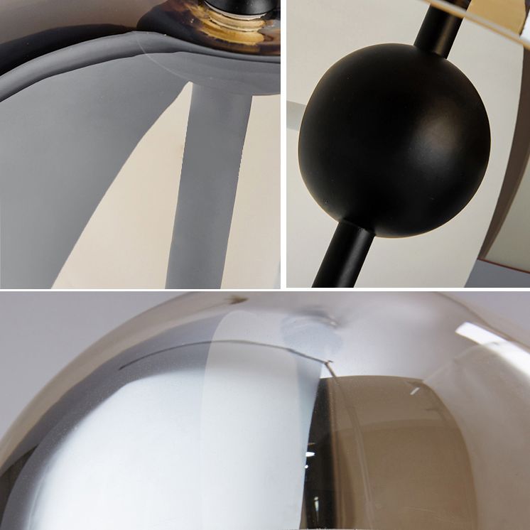 Ultra-modern Simplicity Semicircle Table Lamp Glass Nightstand Lamp for Bedroom