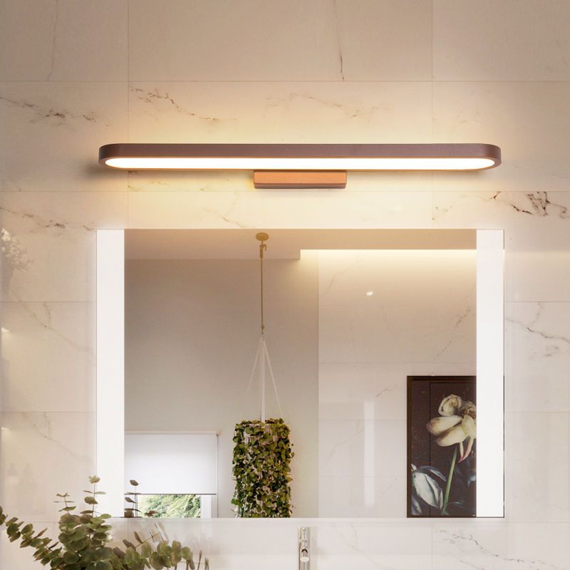 Modern LED Vanity Light Strip Shape Mirror Front Light with Acrylic Shade for Bathroom