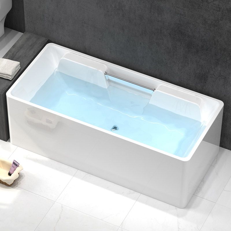 Modern Rectangular Bath Tub Bathroom Soaking with Center Drain Tub