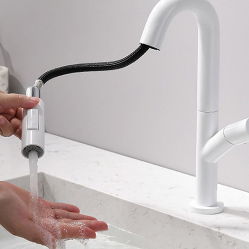 Knob Handle Pull Faucet Brass Deck Mounted Bathroom Sink Faucet