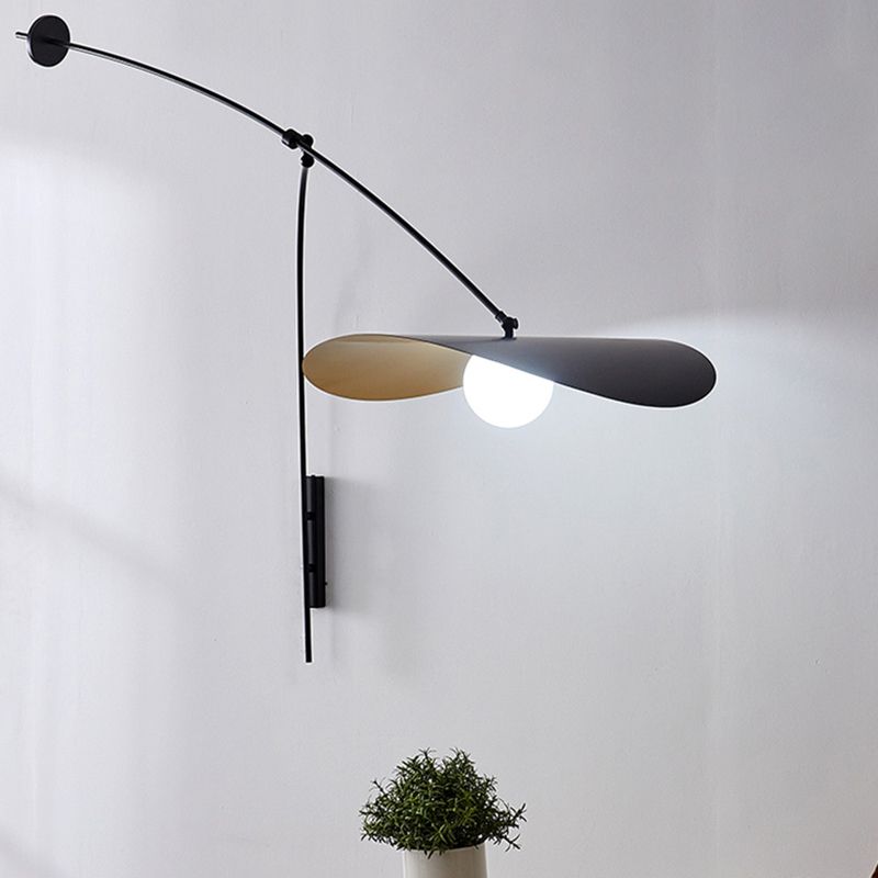 Nordic Style Metal Wall Light Long Arm 1 Light Wall Sconce for Dining Room