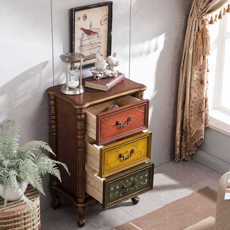 Rustic Wood Chest Vertical Chest with 3/4/5 Drawers for Bedroom