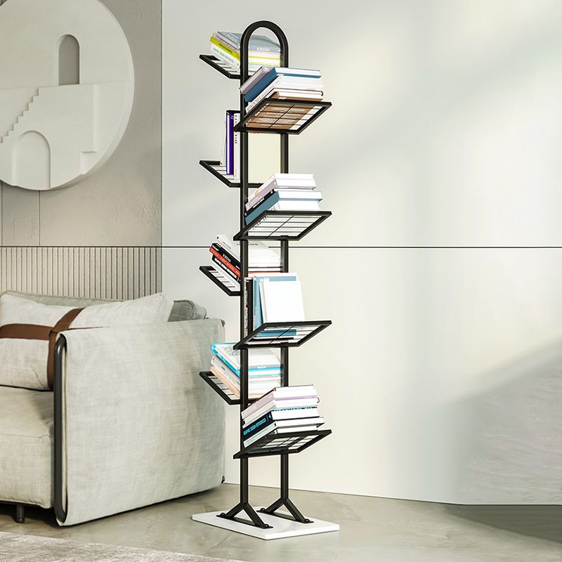 Minimalist Style Open Shelf Bookcase in Metal Material Shelves
