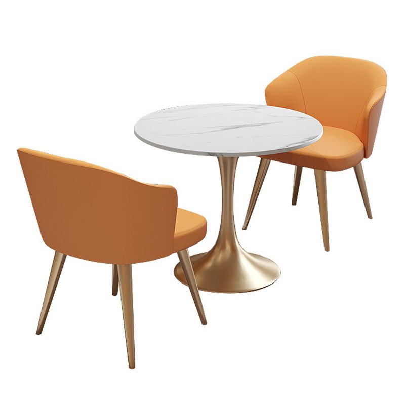Glam Round Sintered Stone Dining Table Set 1/3/4/5 Pieces Dining Set