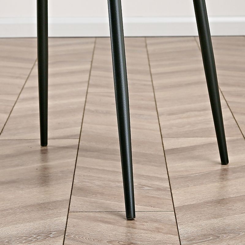 Nordic Solid Back Side Chair Plastic Indoor Arm Chair with Metal Base for Restaurant