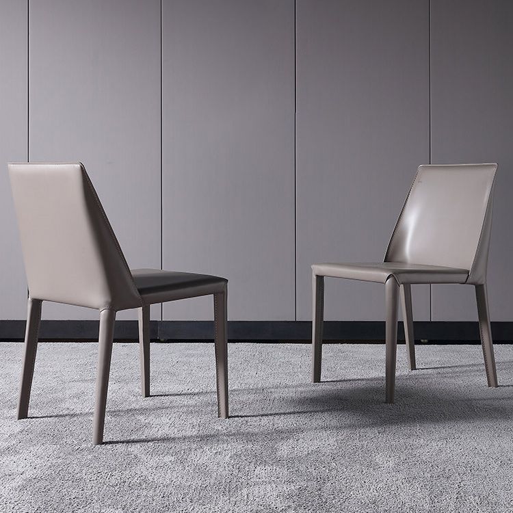 Hedendaagse vaste achterste dinerenstoelen Lederen eetkamerstoelen voor keuken (set van 2)