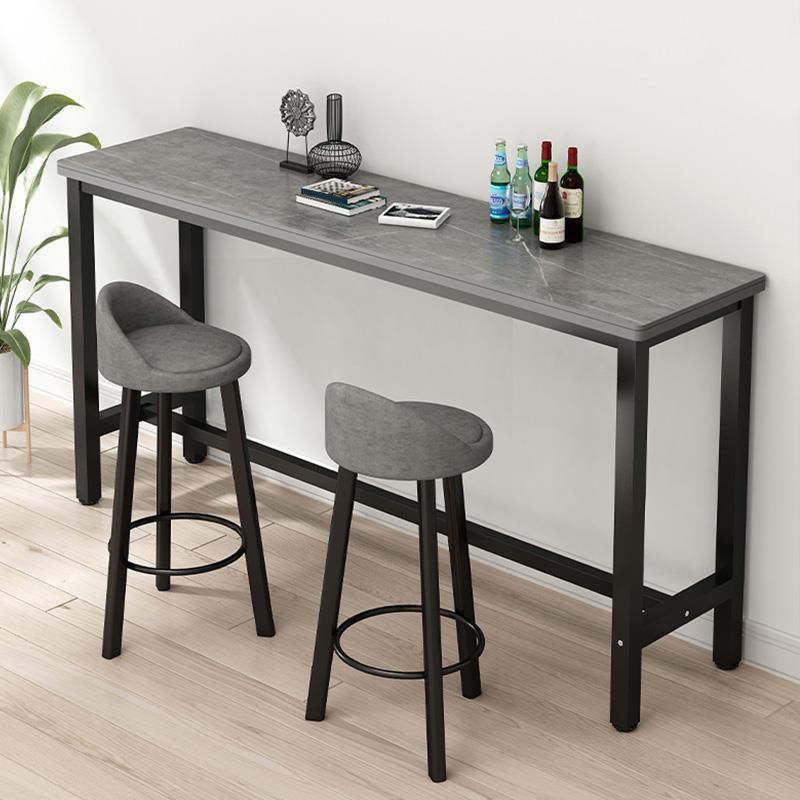 Rectangle Stone Bar Table Modern Bar Table with Trestle Base
