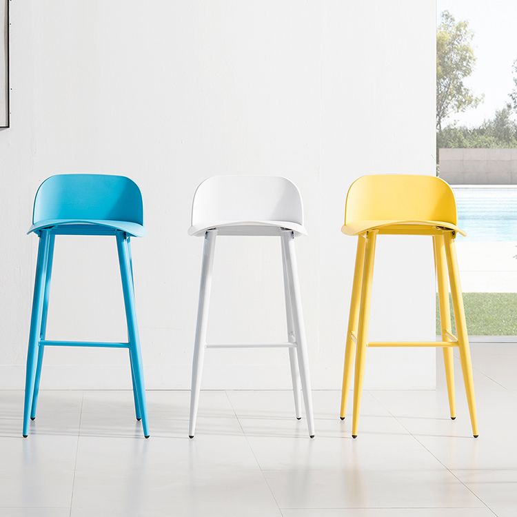 Modern Style Metal Bar Stool Plastic Low Back Counter Stool for Indoor