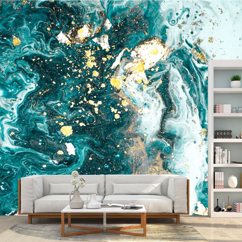 Tropics Ocean Tides Wallpaper Mural Blue Stain Resistant Wall Decoration for Home