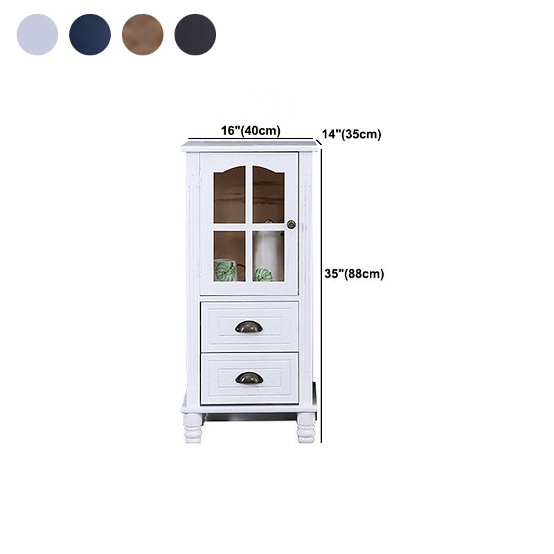 Contemporary 1 - Door 1 Shelves Glass Paned with Drawer Solid Wood Chest