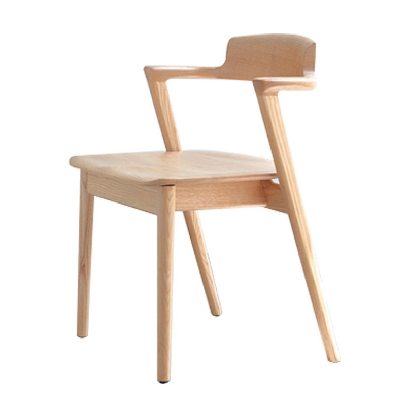Inicio Silla de comedor de madera de estilo escandinavo Silla auxiliar de comedor con respaldo abierto y brazo