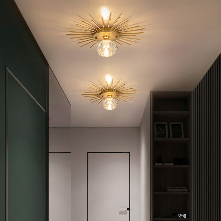 1-Luz del techo de cristal de montaje de vidrio de techo de cristal contemporáneo para Hallway