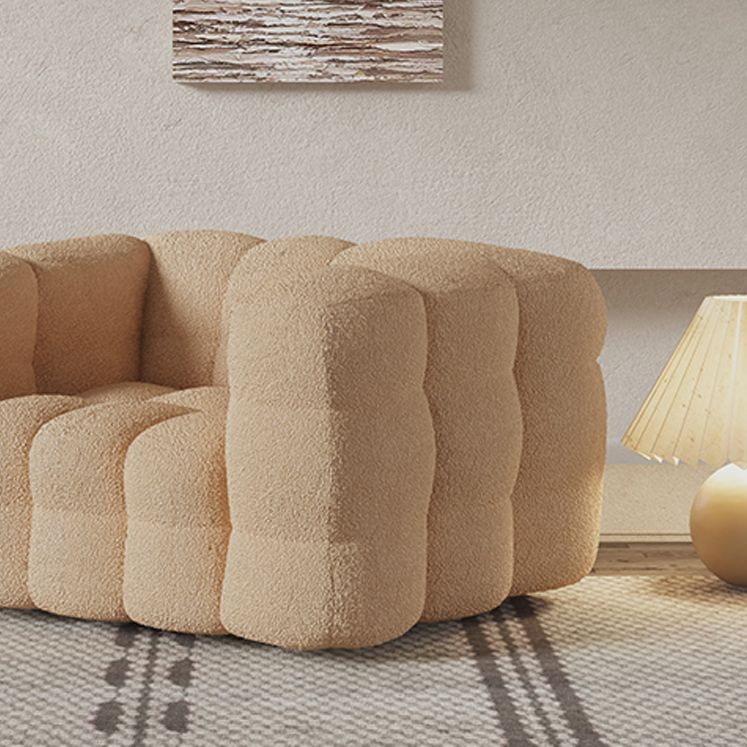 Scandinavian Sofa Beige Living Room Tuxedo Arm Standard Tufted Settee
