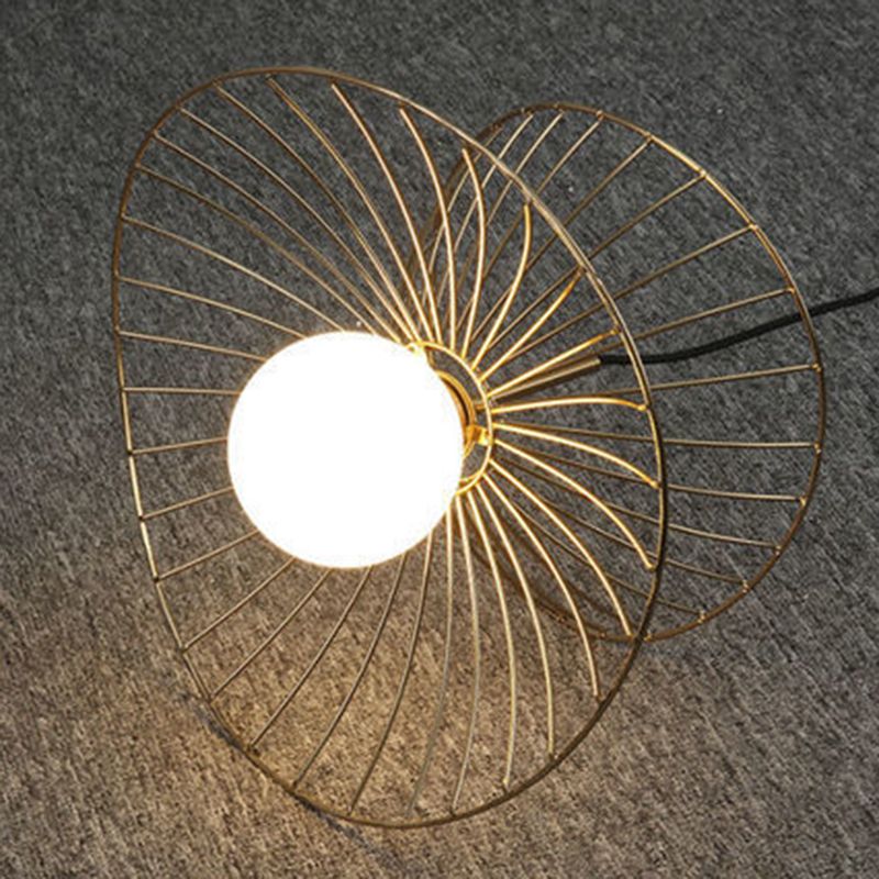 Draadkooi eetkamer hanglamp verlichte armatuur loftstijl metalen 1-licht druppellamp