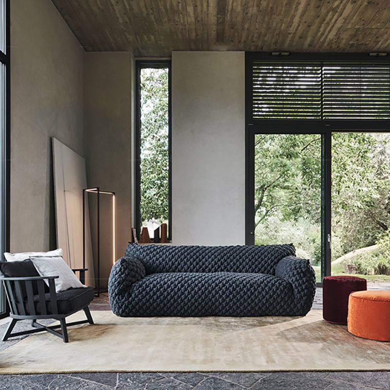 33 "divano a braccio rotondo contemporaneo da 33" con schiena stretta per appartamento, soggiorno