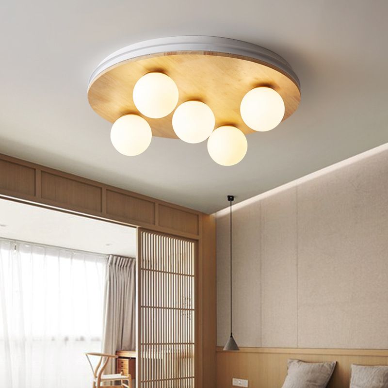 Lámpara de techo geométricamente semi - incrustada de vidrio OPAL lámparas de techo de estilo moderno dormitorio semi - incrustadas