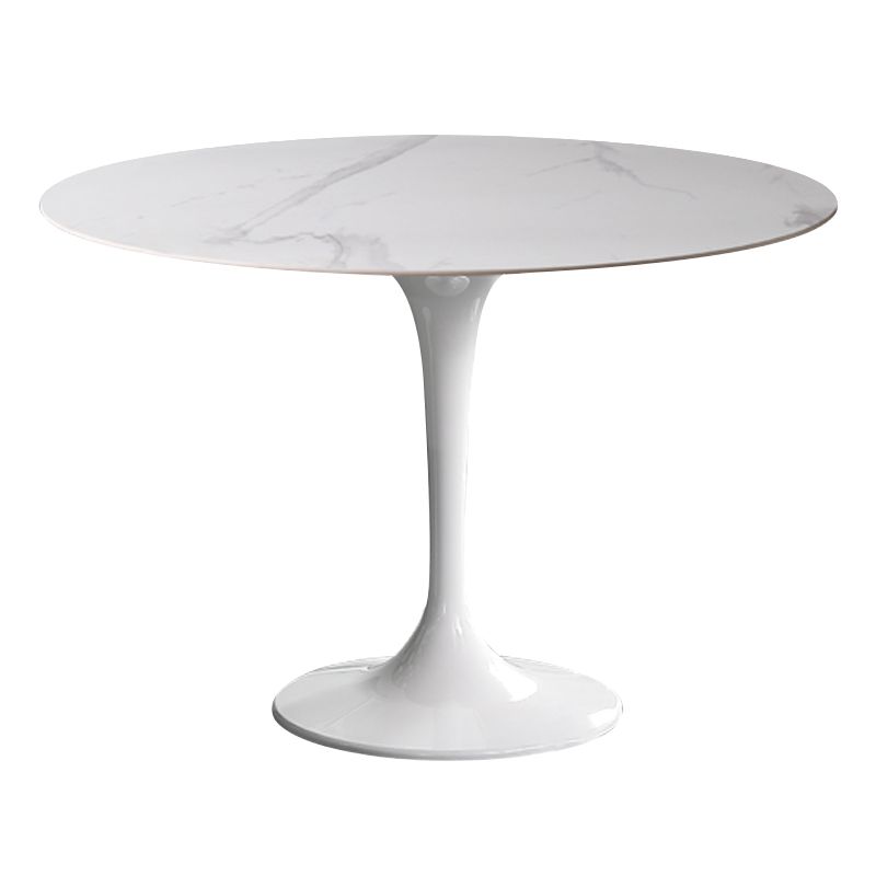 Mesa de comedor redonda Simplicity, mesa de piedra sinterizada con base de tulipán para comedor