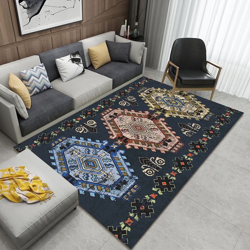 Traditional Americana Print Area Carpet Polyester Area Rug Anti-Slip Easy Care Rug for Home Decor