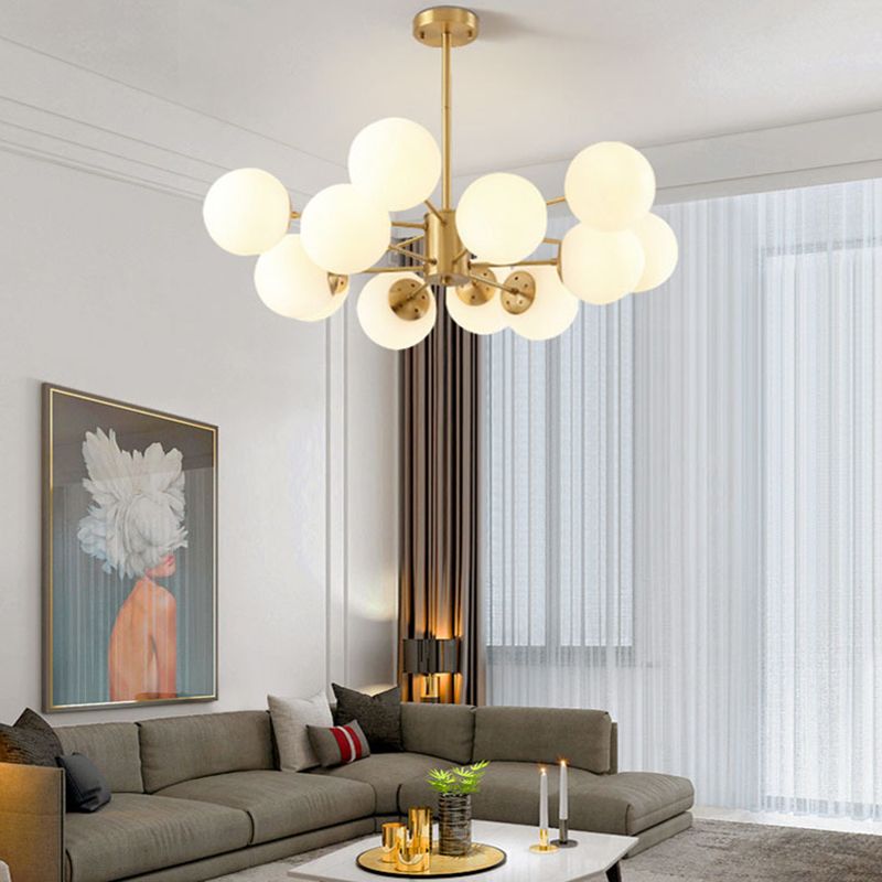 Globe Chandelier Light Fixture Modern Style Glass Pendant Lamp for Restaurant
