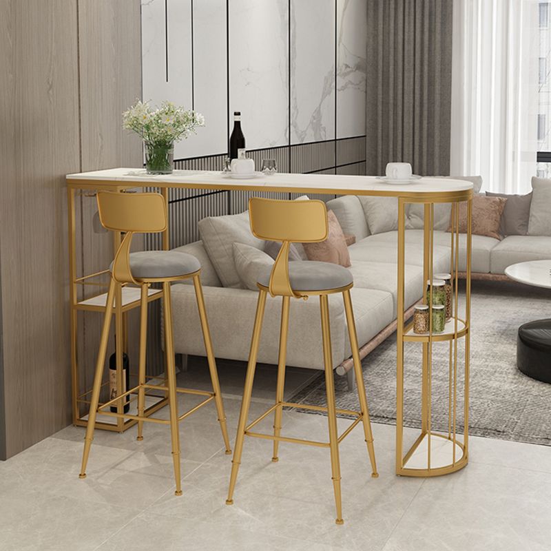 Glam Style Fixed Bar Table 1/2/3 Pieces Stone Counter Table for Dining Room