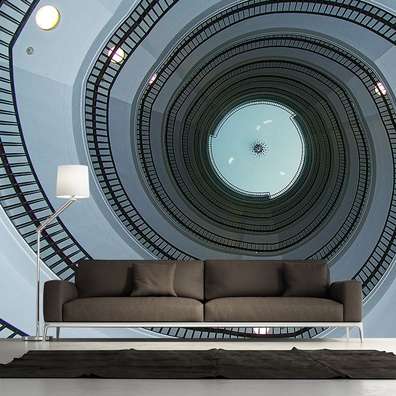 Customized Spiral Staircase Mural Wallpaper Mildew Resistant Wall Decor for Bedroom