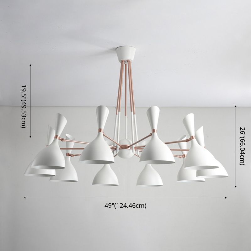 Nordic Style Pendant Lighting Fixture Trumpet Ceiling Hung Fixture with Metal Shade