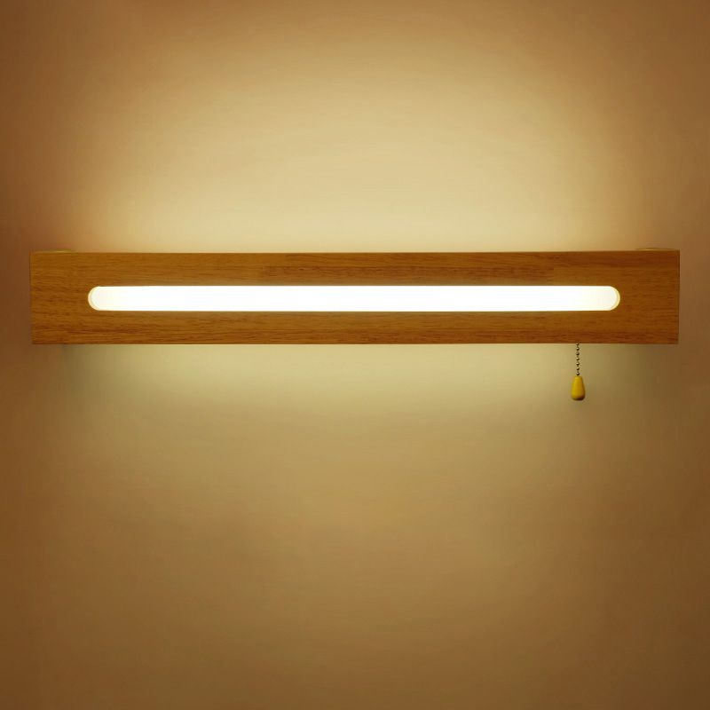 Simplicidad Rectangular LED Medera Madera Madera Madera Medera de pared de la pared de la pared de la pared con cadena de extracción