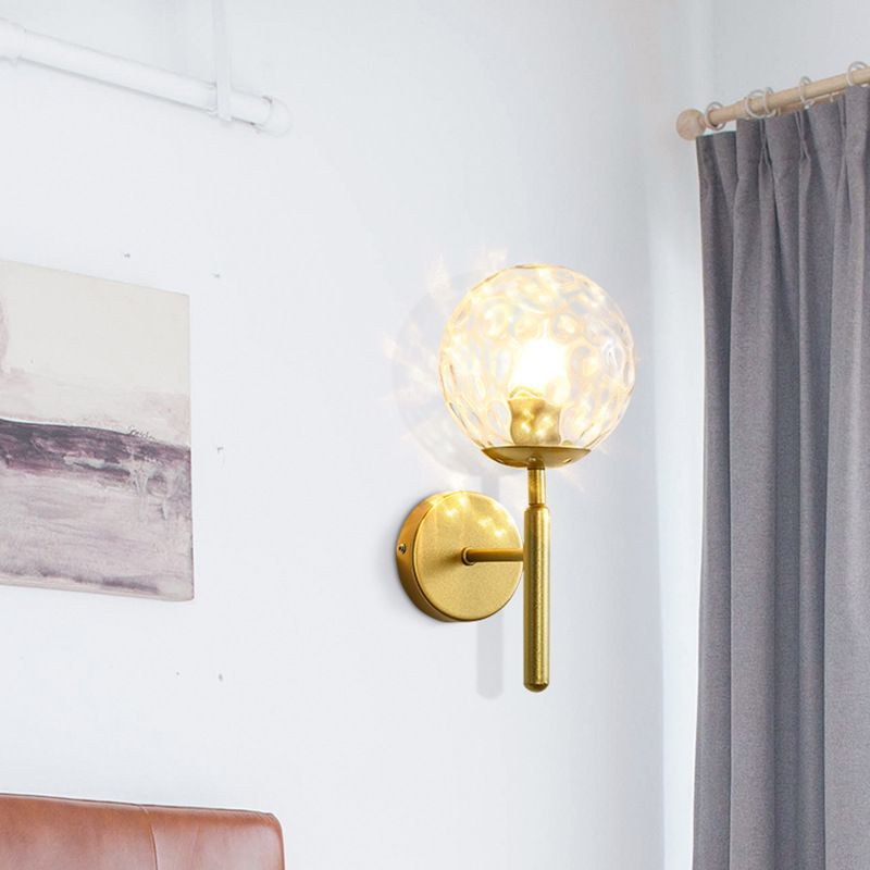 Modernist Wall Sconce Globe Sconce Light with Glass for Bedroom